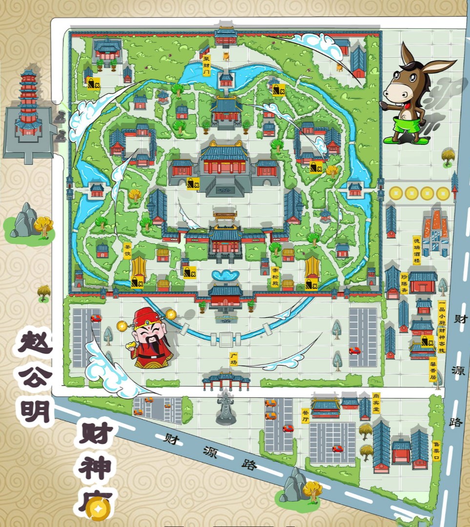 青州寺庙类手绘地图